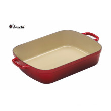 Rectángulo Classic Esmaltado Hierro fundido Roasting pan Rojo con estilo